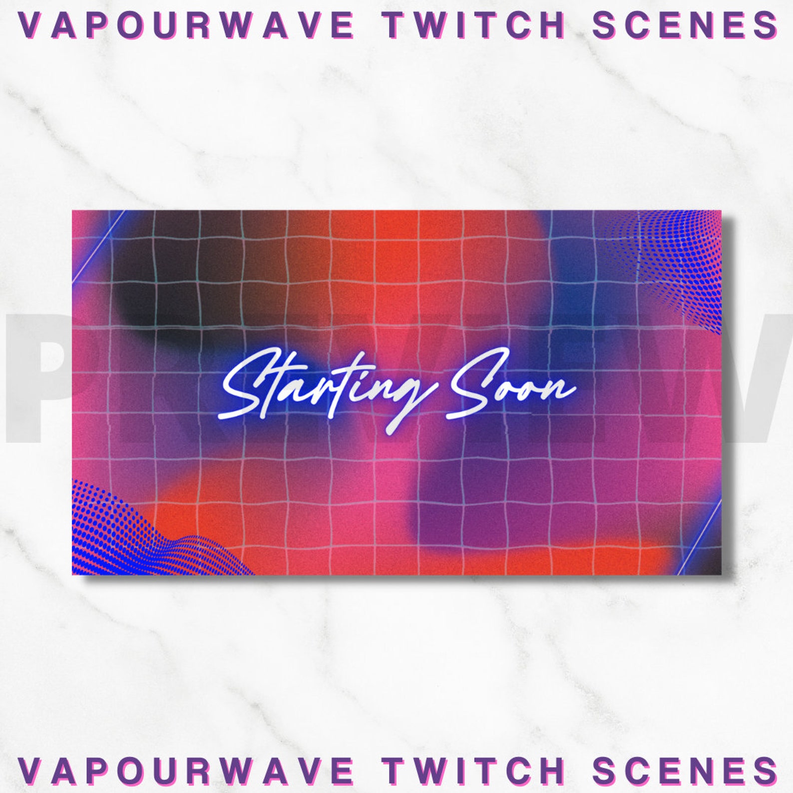 Vaporwave Twitch Stream Scenes Overlay Package | Etsy