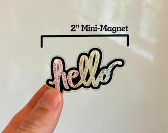 Hello Rainbow Mini-Magnet - Die-Cut Waterproof Acrylic Color Magnet