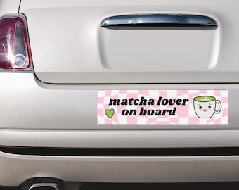 Matcha Lover on Board Bumper Sticker: Waterproof Vinyl Car Decal