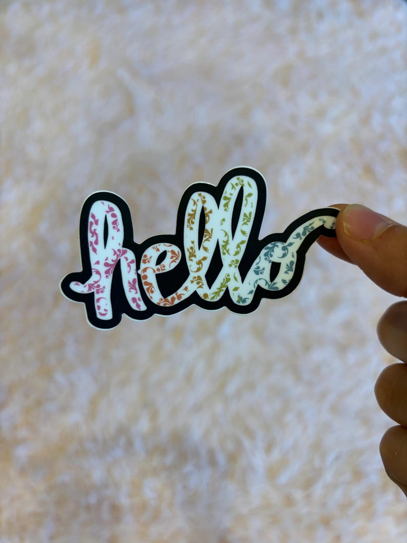 Hello Sticker Labels Hello Sticker: Rainbow Vinyl Decal, Appreciation Gift (3