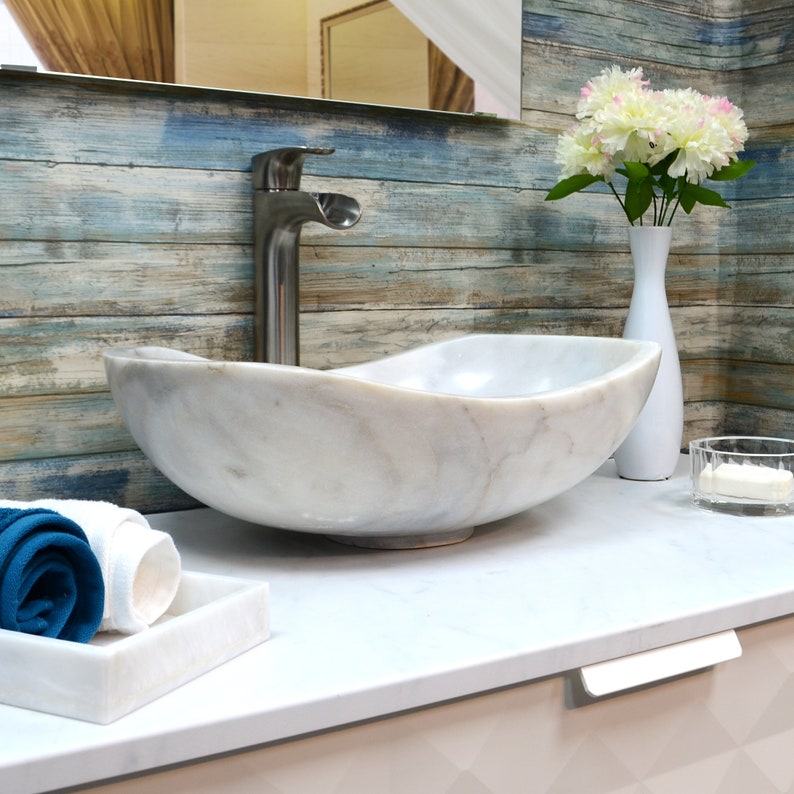 Stone Oval Vessel Bathroom Sink Etsy