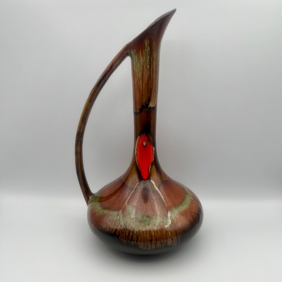 Retro 70s Drip Glaze Pitcher Rare Dryden Pottery Arkansas Etsy