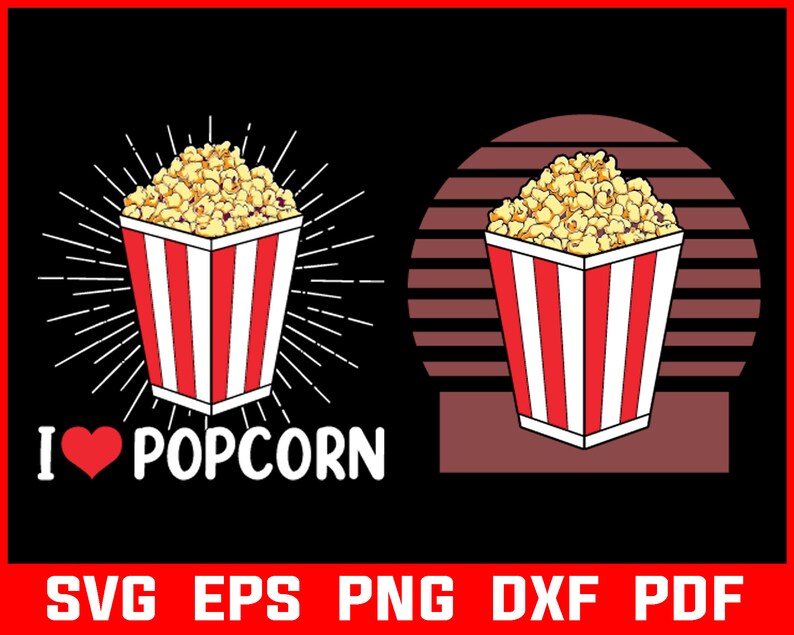 Popcorn Box Svg Bundle Popcorn Svg Popcorn Carton Svg Movie Etsy