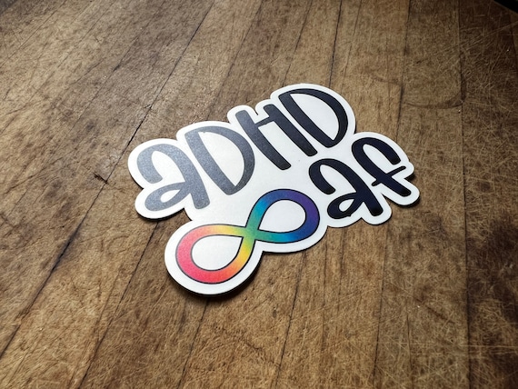 Vibrant ADHD Design | Handmade Vinyl Sticker - Matte Or Holographic Finish, 3 Inch Decal