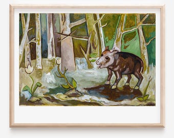 Creature of the Forest // Animal // Oil Painting Print // Original Artwork // Visionary Painting // Psychedelic Art