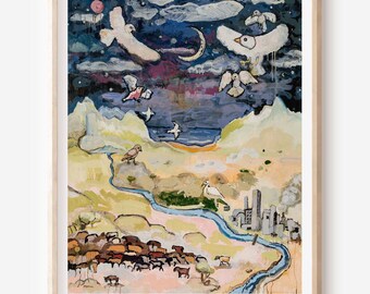Leaving Earth // Oil Painting Print // Original Artwork // Visionary Painting // Psychedelic Art