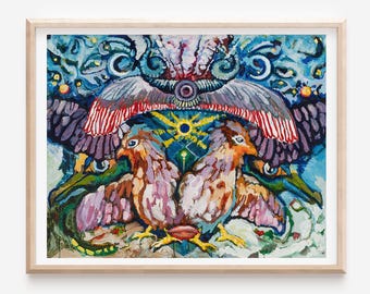 The Other // Animal Mandala // Oil Painting Print // Original Artwork // Visionary Painting // Psychedelic Art