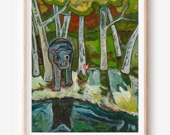 Encounter With the Self // Oil Painting Print // Original Artwork // Visionary Painting // Psychedelic Art