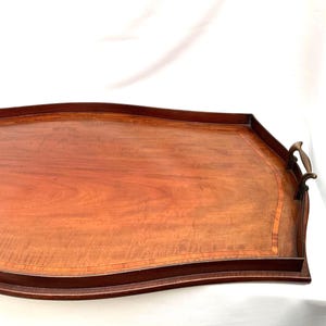Extra Large Antique English Inlaid Mahogany Serving Tray.  L. 67cm