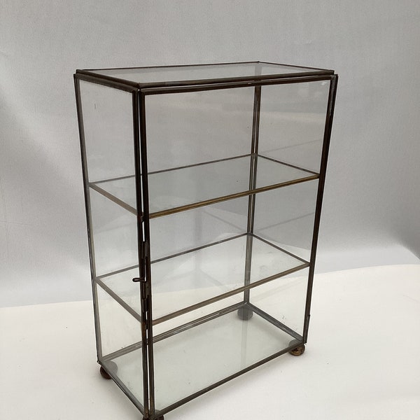 Vintage Glass Display Show Case, Glass Table Cabinet