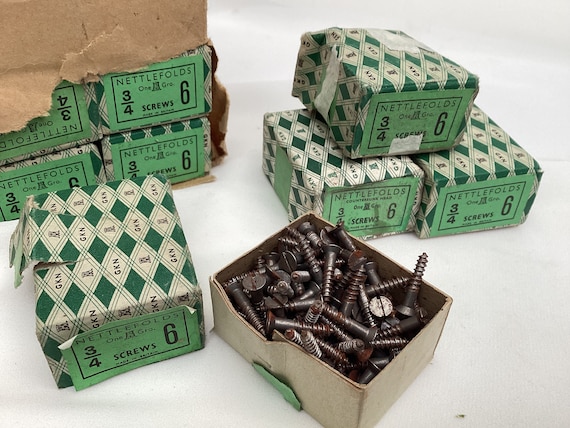 Buy Vintage English Nettlefolds One Cross Wood Screws. Made in