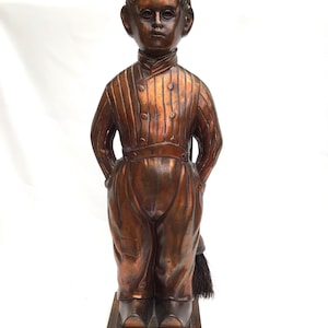 Antique Cast Iron Fireside Boy Companion Tools, Made in England mark on base