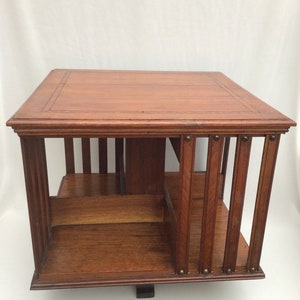 Vintage end table with cheap bookshelf