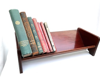 Estantería de mesa antigua inglesa de caoba. Bandeja para libros. L. 47 cm