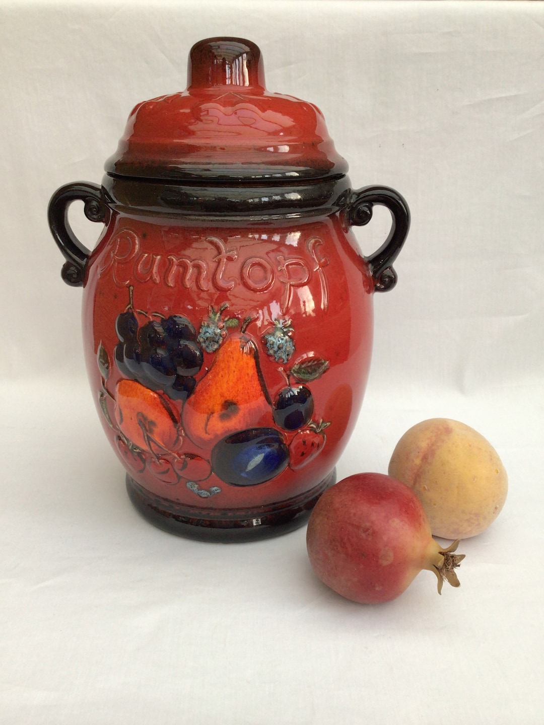 Rumtopf West German Ceramic Pot With Lid Etsy UK