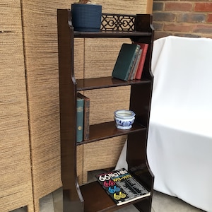 Antique Mahogany ArtDeco Waterfall Open Bookcase