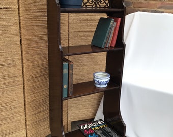 Antique Mahogany ArtDeco Waterfall Open Bookcase