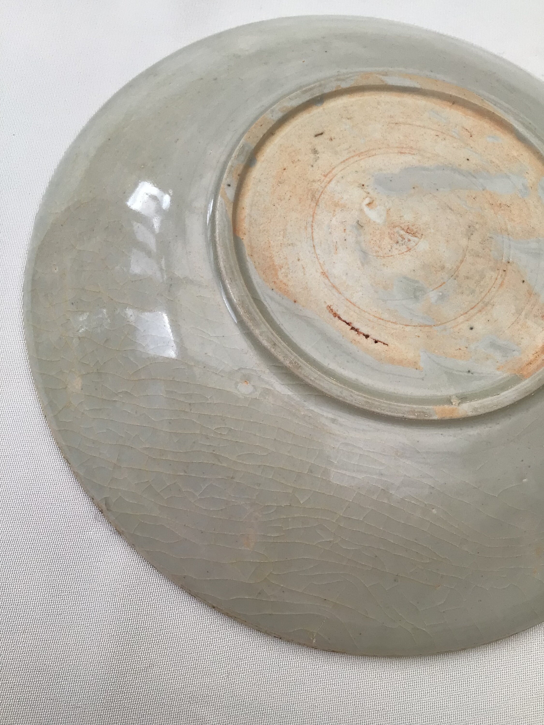 中国青磁 宋青白磁 鳥・花図碗 中国古玩 z78 やすき