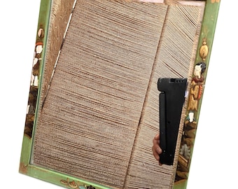 Antique English Victorian Chinoiserie Bevelled Table Mirror. Make Up Mirror