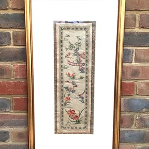 Antique Chinese Silk Embroidery Panel Picture
