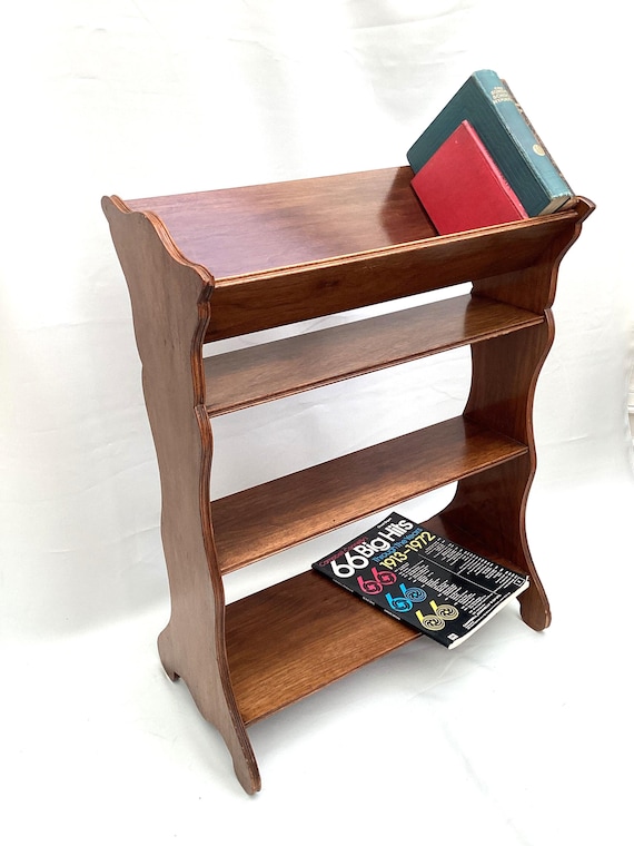 Antique Artdeco Hardwood Open Bookcase, Freestanding Library