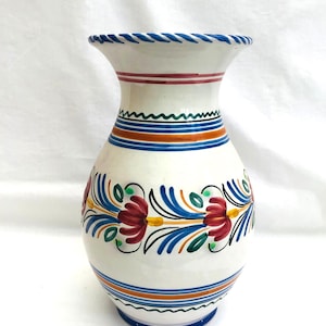 Vintage Hand Painted Studio Ceramic Vase.  H. 23.5cm