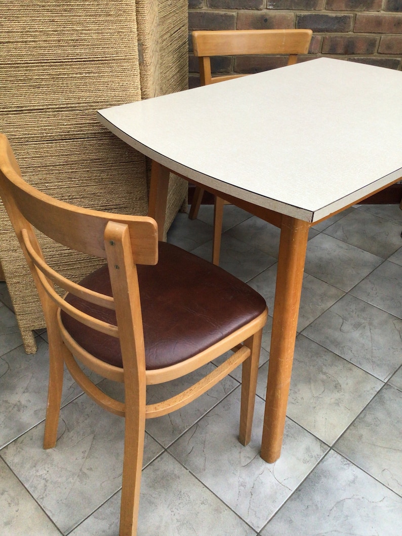 Vintage Formica Kitchen Dining Table and Two Chairs Etsy UK