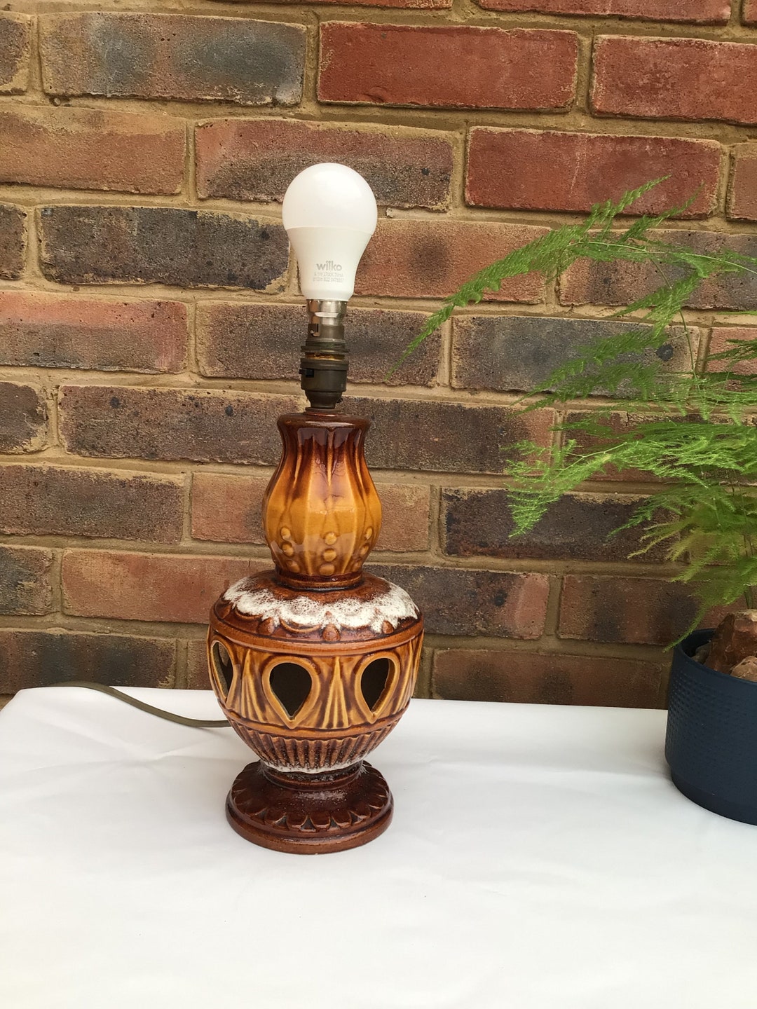 West German Lamp, Vintage Ceramic Table Lamp Etsy