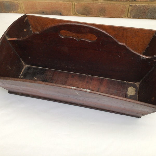 Antique Victorian Mahogany Wood Cutlery Tray