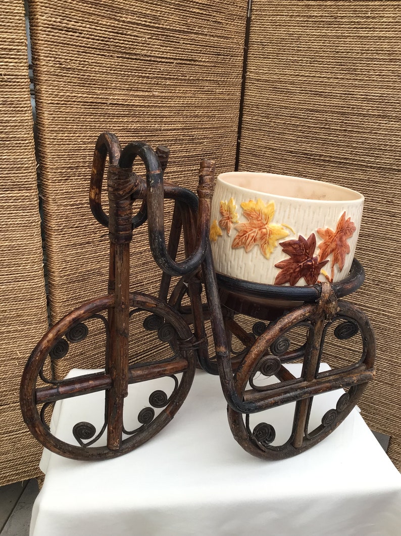 Bamboo Cane Plant Stand Tricycle Plant Pot Stand Etsy