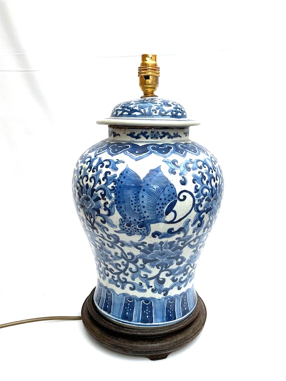 アンティーク中国製青白磁花瓶ランプ：手描きの二重幸福、36 cm - Etsy 