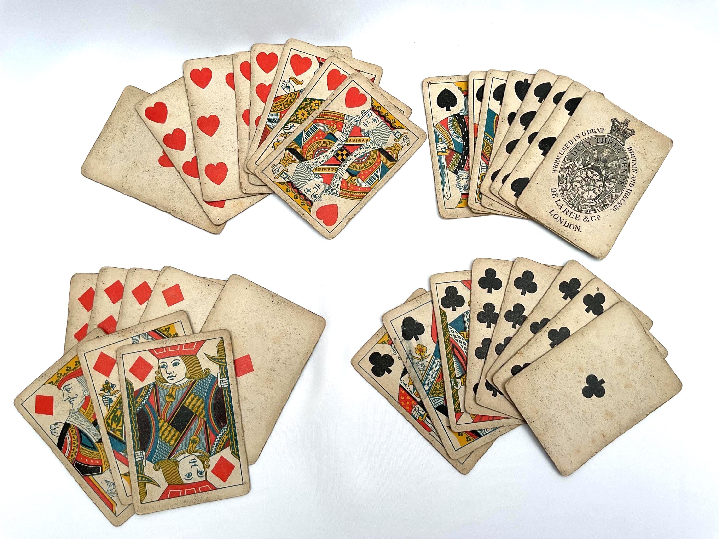 Antique Early 19th Century Full Deck Piquet Playing Card Deck. De