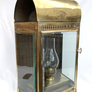 Antique Victorian England Brass Ships Lantern. Davey & Co. London. 48cm Height