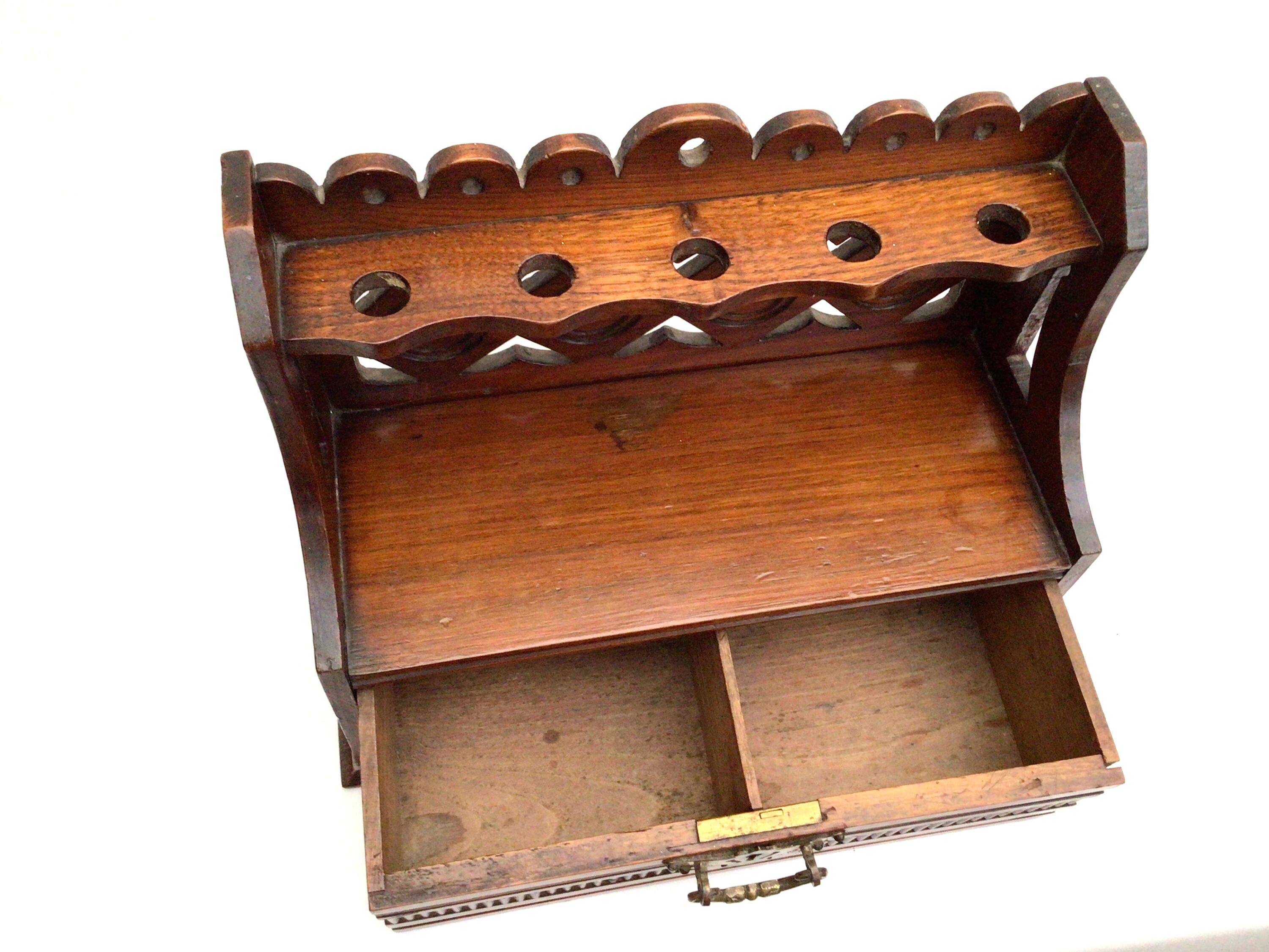 antique tobacco chest Antique Mahogany England Tobacco Pipe Stand Drawer Chest, No Key