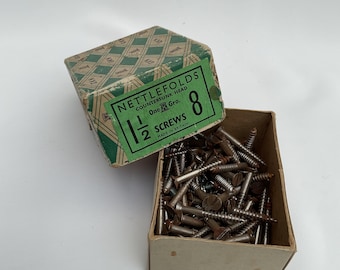 Vintage Box of Nettlefolds Slotted Countersunk Wood Screws