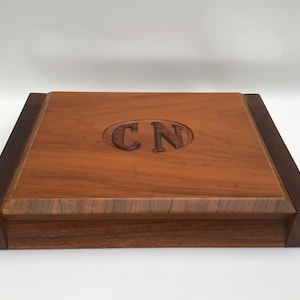 Caja vintage de madera maciza: caja rectangular para recuerdos