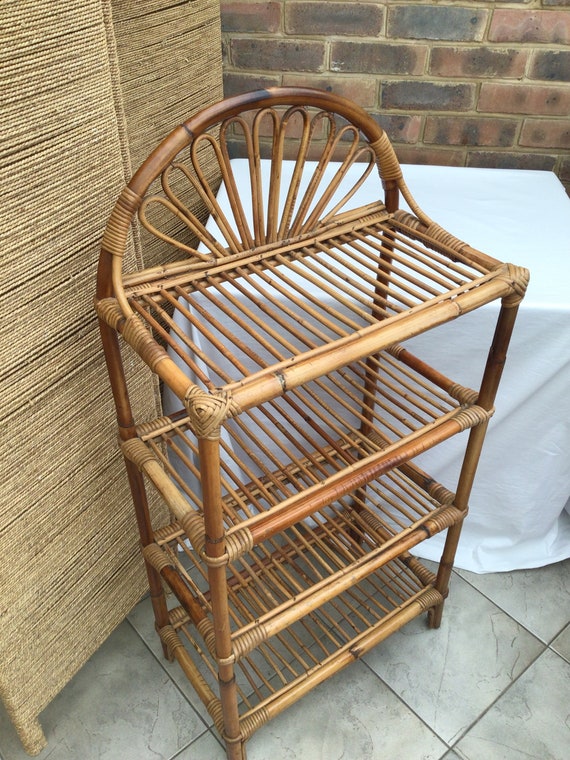 Vintage Bambus Cane Regal, offenes Bcherregal. Hhe 100 cm - Etsy.de