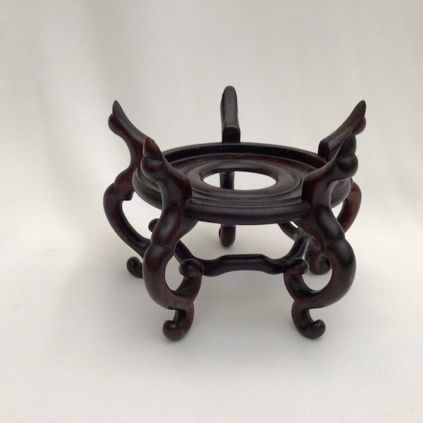 Antique Chinese Hardwood Vase, Bowl Stand, Ornament, Planter Stand