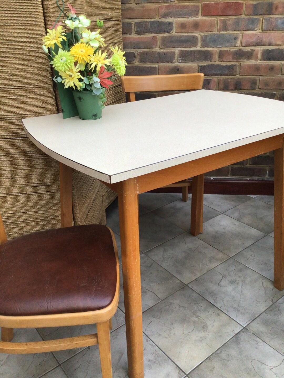 Vintage Formica Kitchen Dining Table and Two Chairs Etsy UK