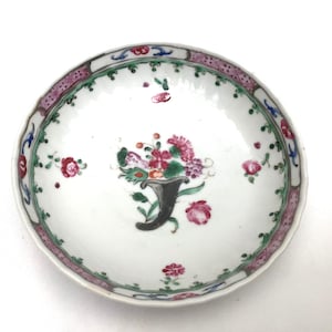18th Century Chinese English Floral Saucer