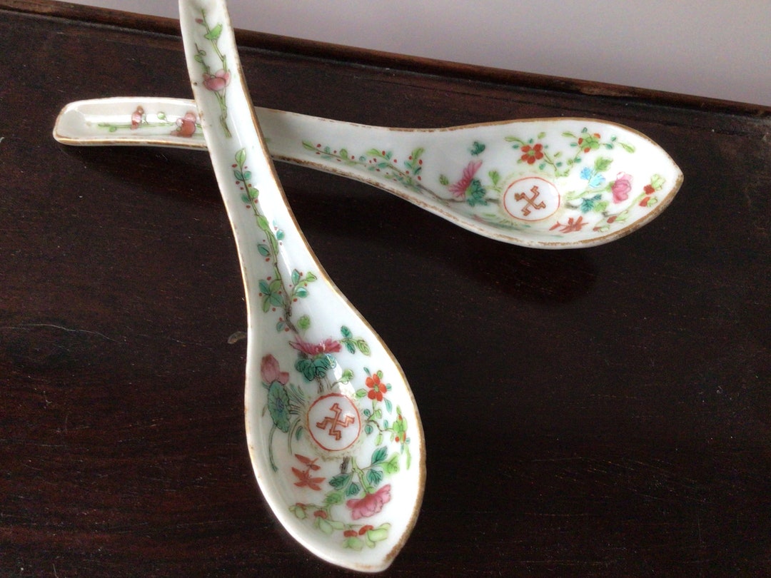 Two Antique Chinese Porcelain Spoons Teaspoons - Etsy