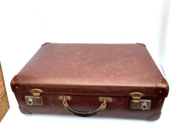 Small Early/mid 20th Century England Hard case Suitcase. L. 46cm