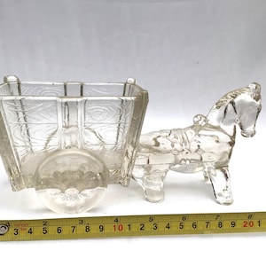 ミッドセンチュリーヴィンテージのガラス製馬車とプランター/フラワーカート