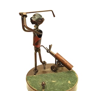 Vintage Metall Schrauben und Muttern Kunstwerke Golf Player
