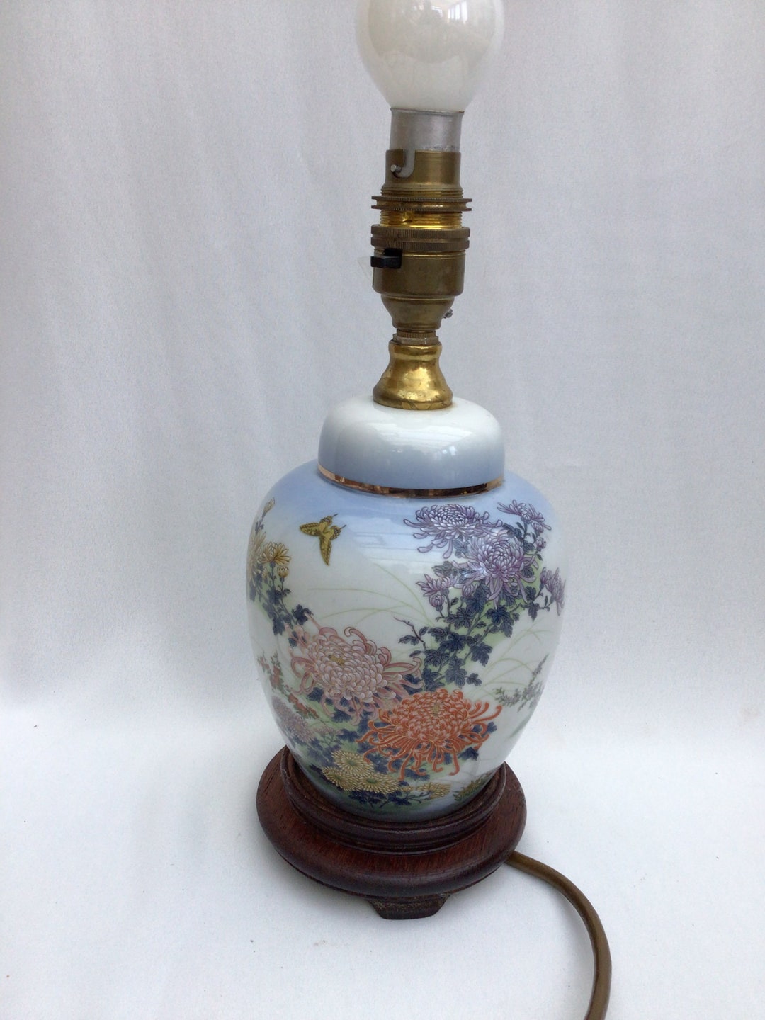 Vintage Japanese Porcelain Table Lamp Etsy