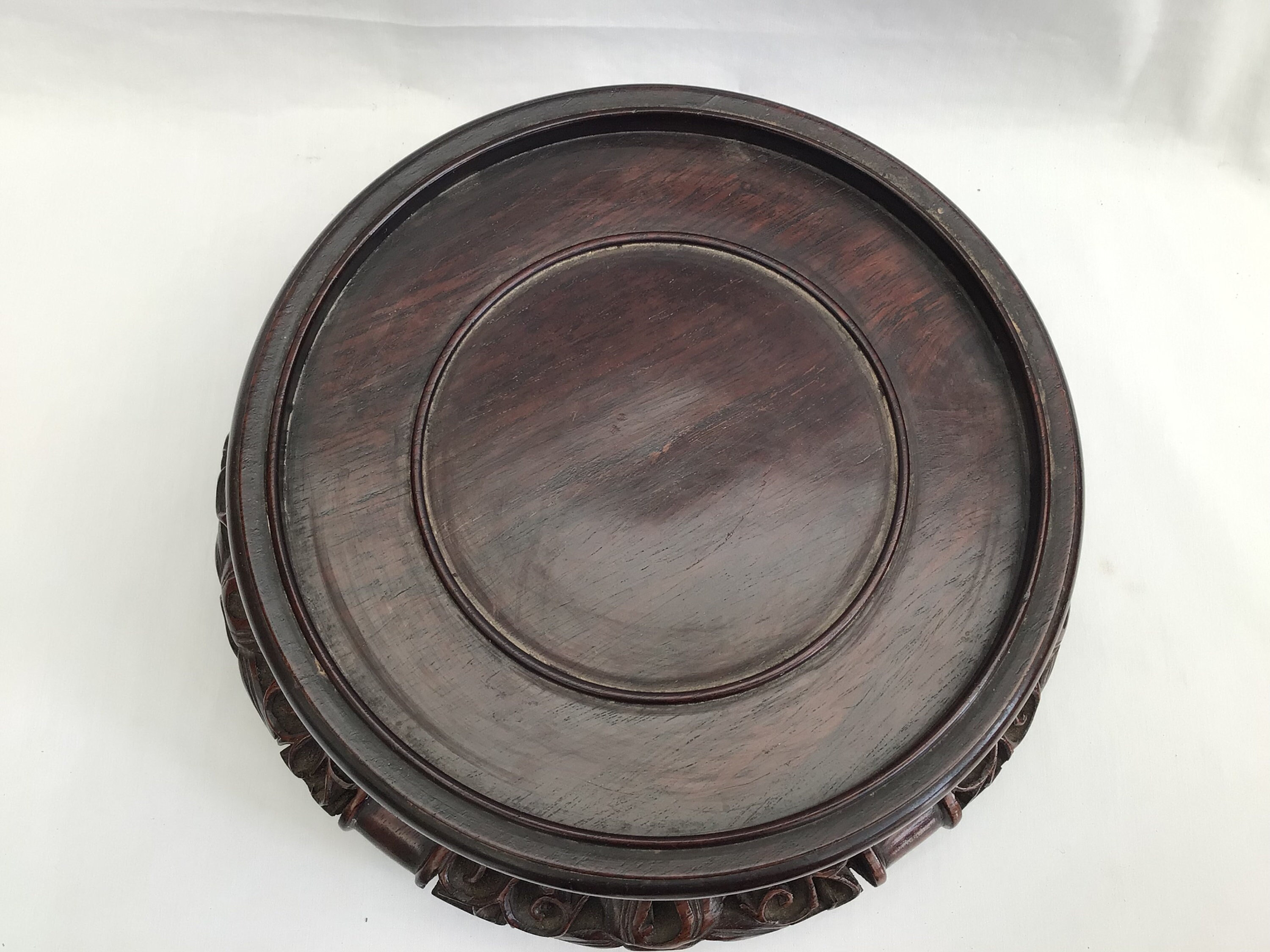 Antique Chinese Carved Wood Vase/bowl Base Stand Etsy