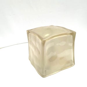 1990s  Vintage Ikea Morden Frosted Glass Ice Cube Lamp. H. 17cm