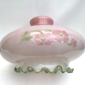Vintage glazen lamp/lampenkap, hanglamp/lampenkap