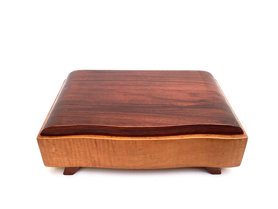 Early 20th Century Antique Vintage Solid Hardwood Music Box. Jewellery ...