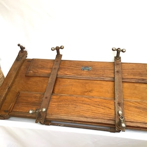 Antique Oak Trousers Press - Watts Empire Sheffield England - Early 20th Century